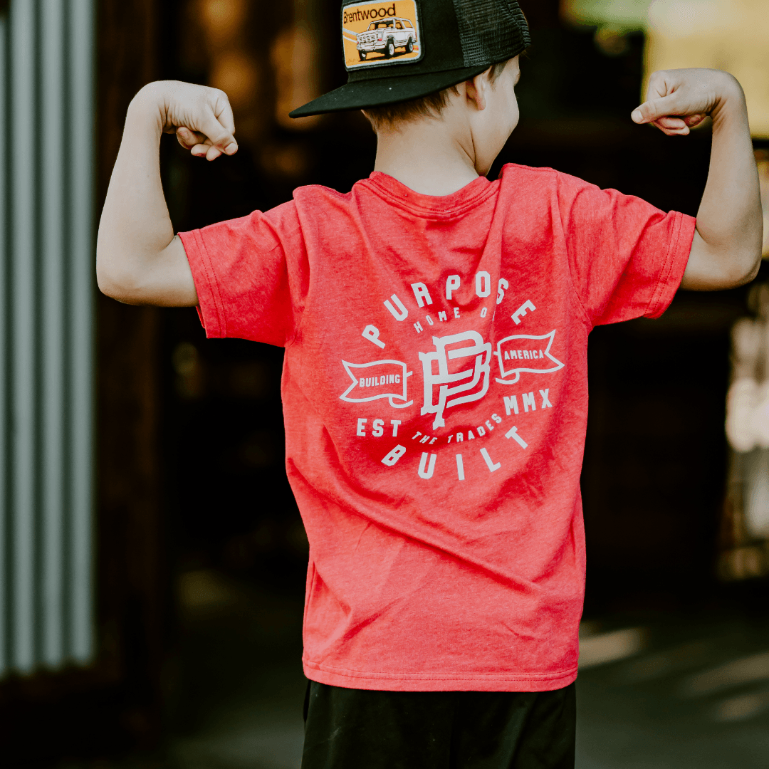 Youth Anthem Tee - Red - Purpose-Built / Home of the Trades