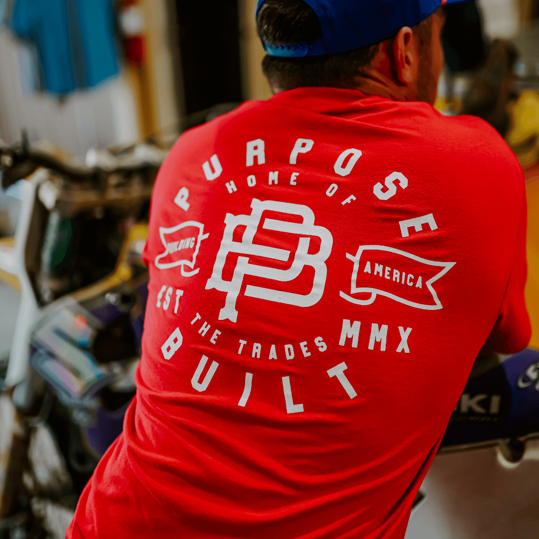 The Anthem Tee - Red - Purpose-Built / Home of the Trades