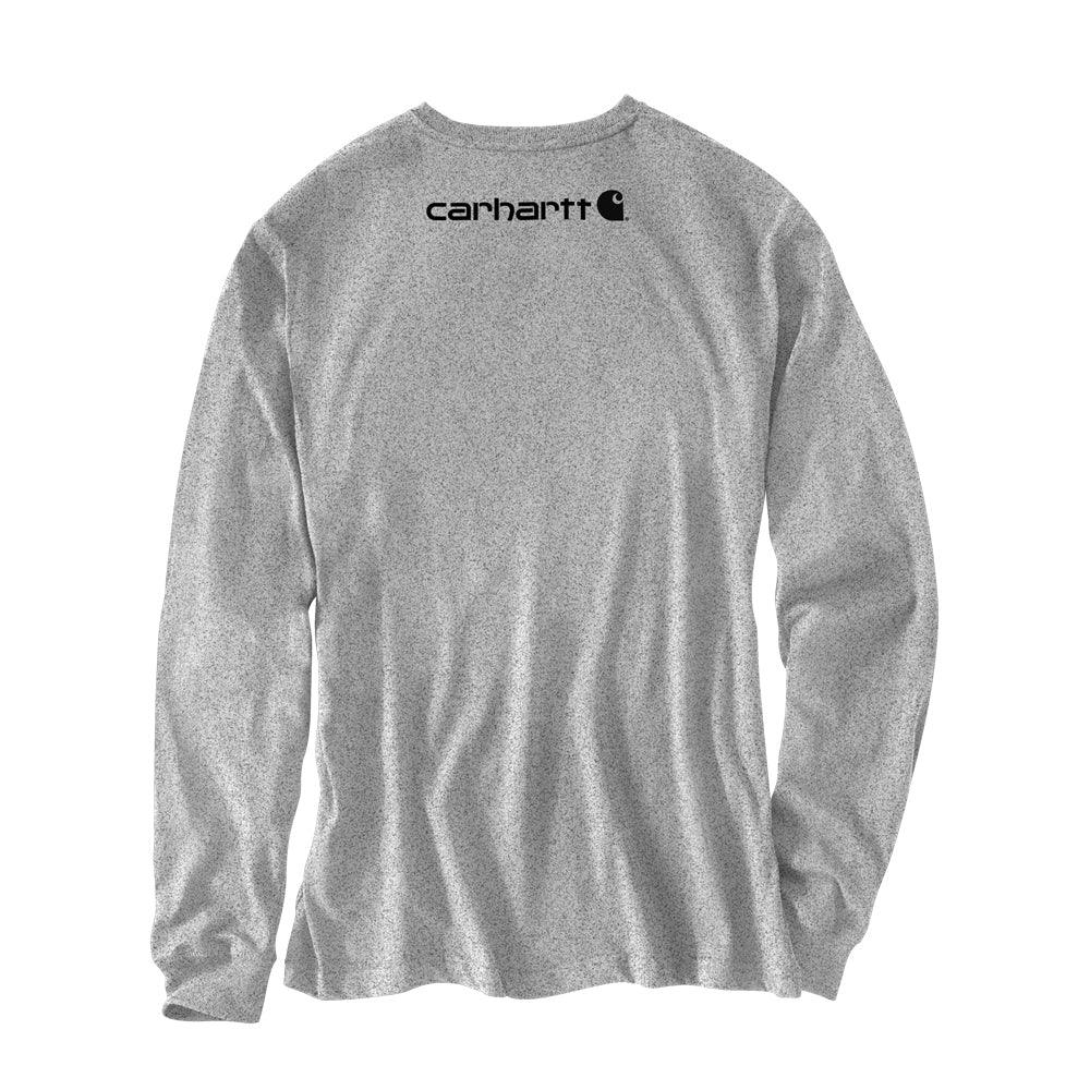 K231 - Loose fit heavyweight long-sleeve logo sleeve graphic t-shirt - Heather Grey/Black - Purpose-Built / Home of the Trades
