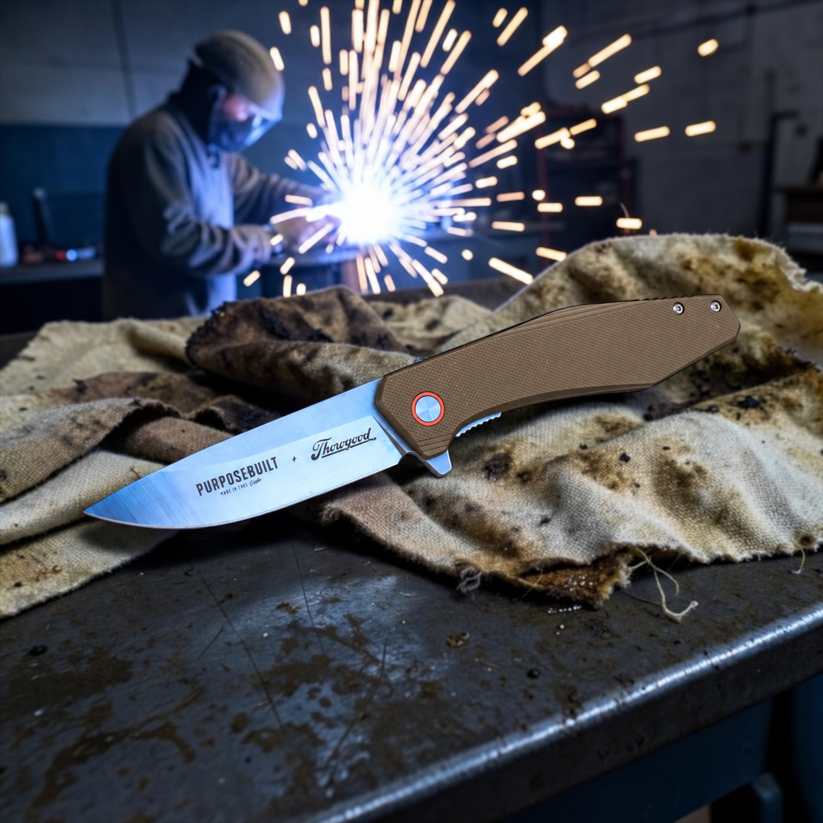 Limited Edition - Thorogood x Purpose-Built x Crimson M6 Folder, Coyote