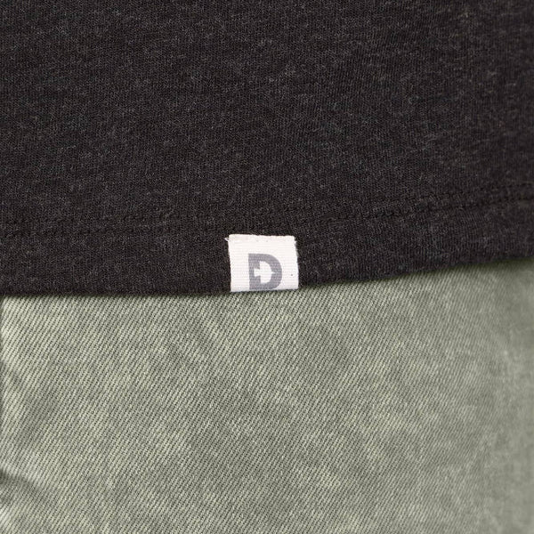 Women's short sleeve crew neck tee by Dovetail in black, additional studio product view