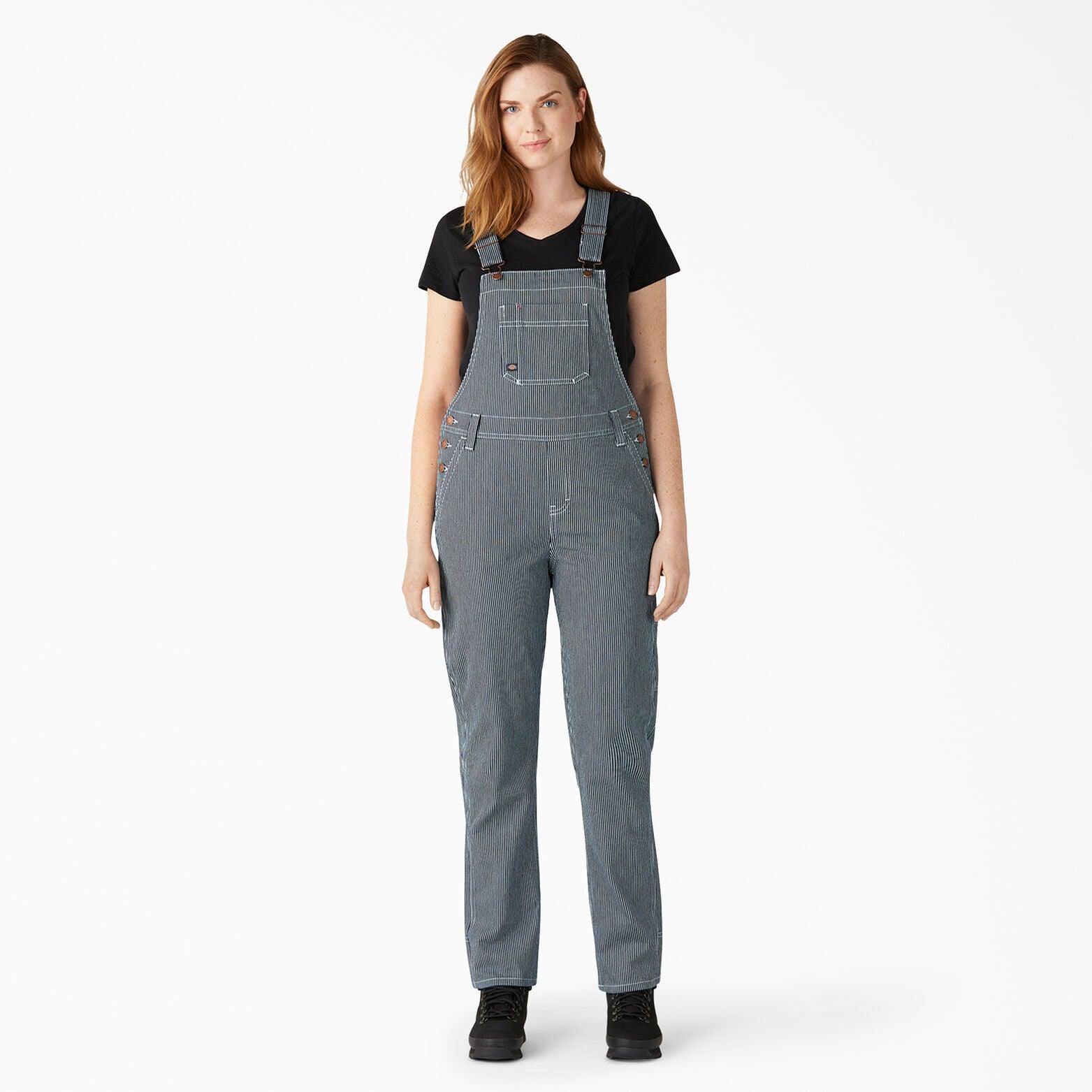 Women’s Hickory Stripe Boyfriend Fit Bib Overalls - Stonewashed Hickory Stripe - Purpose-Built / Home of the Trades