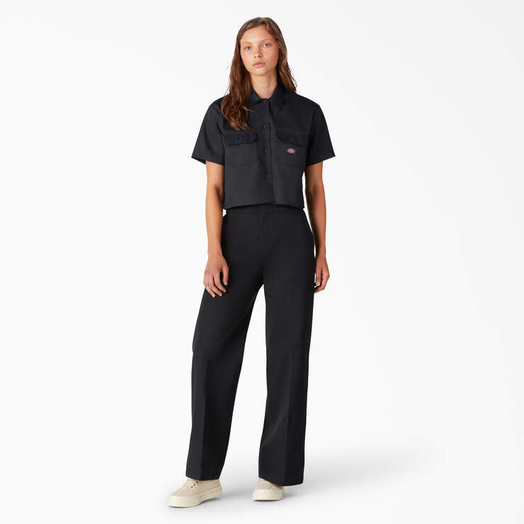 Women's Cropped Work Shirt - Black