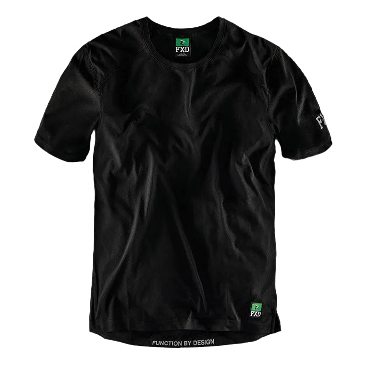 FXD WT-3 technical work tee in black with moisture-wicking fabric, big and tall sizing