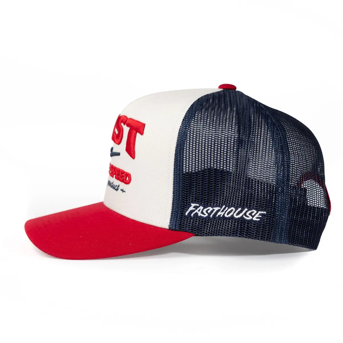 House of Speed Hat- Off White/Red
