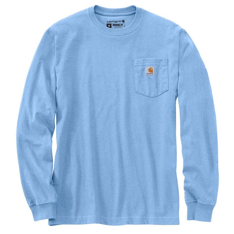 K126 - Loose fit heavyweight long-sleeve pocket t-shirt - Skystone Heather - Purpose-Built / Home of the Trades