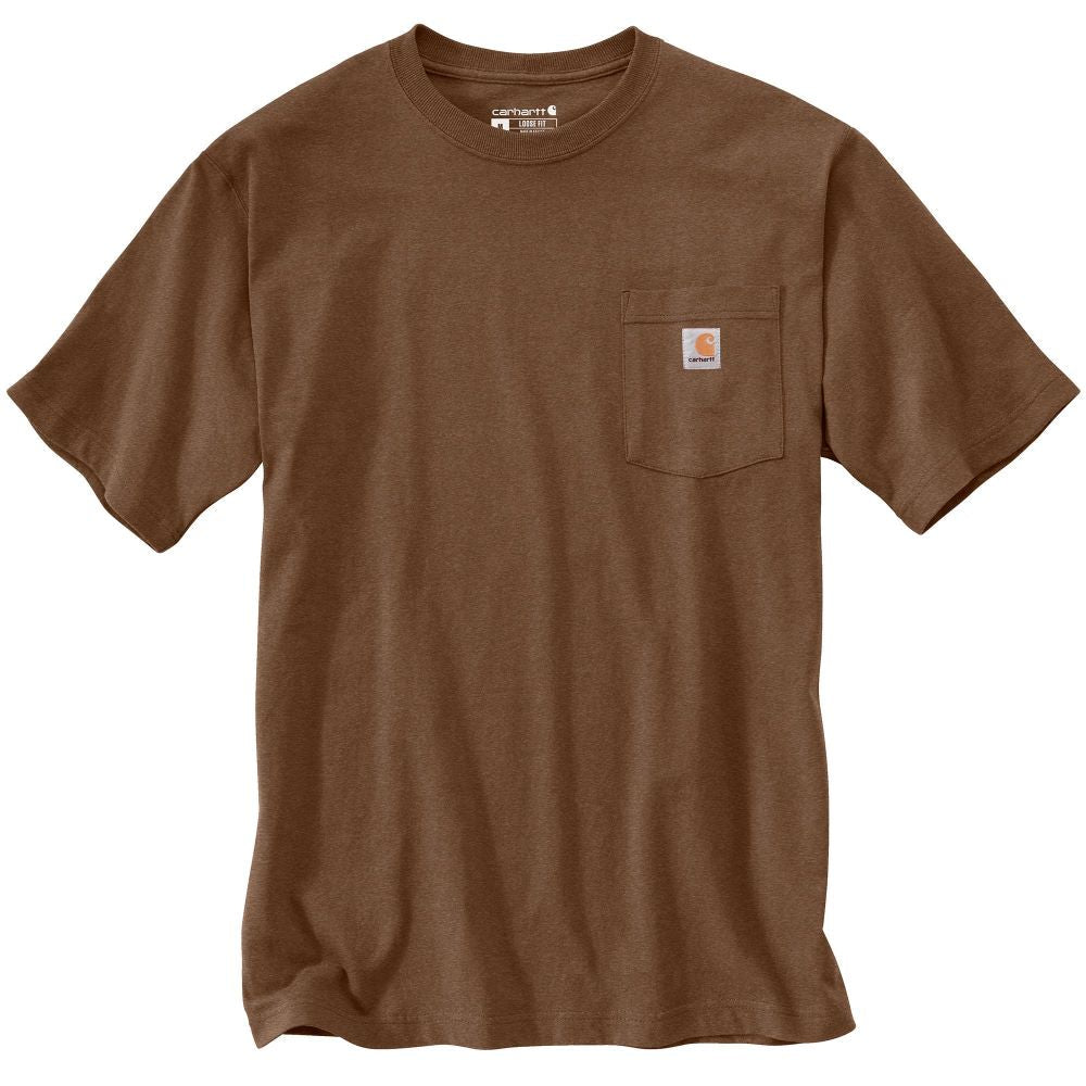 K87 - Loose Fit Heavyweight Pocket T-Shirt - Mocha Heather