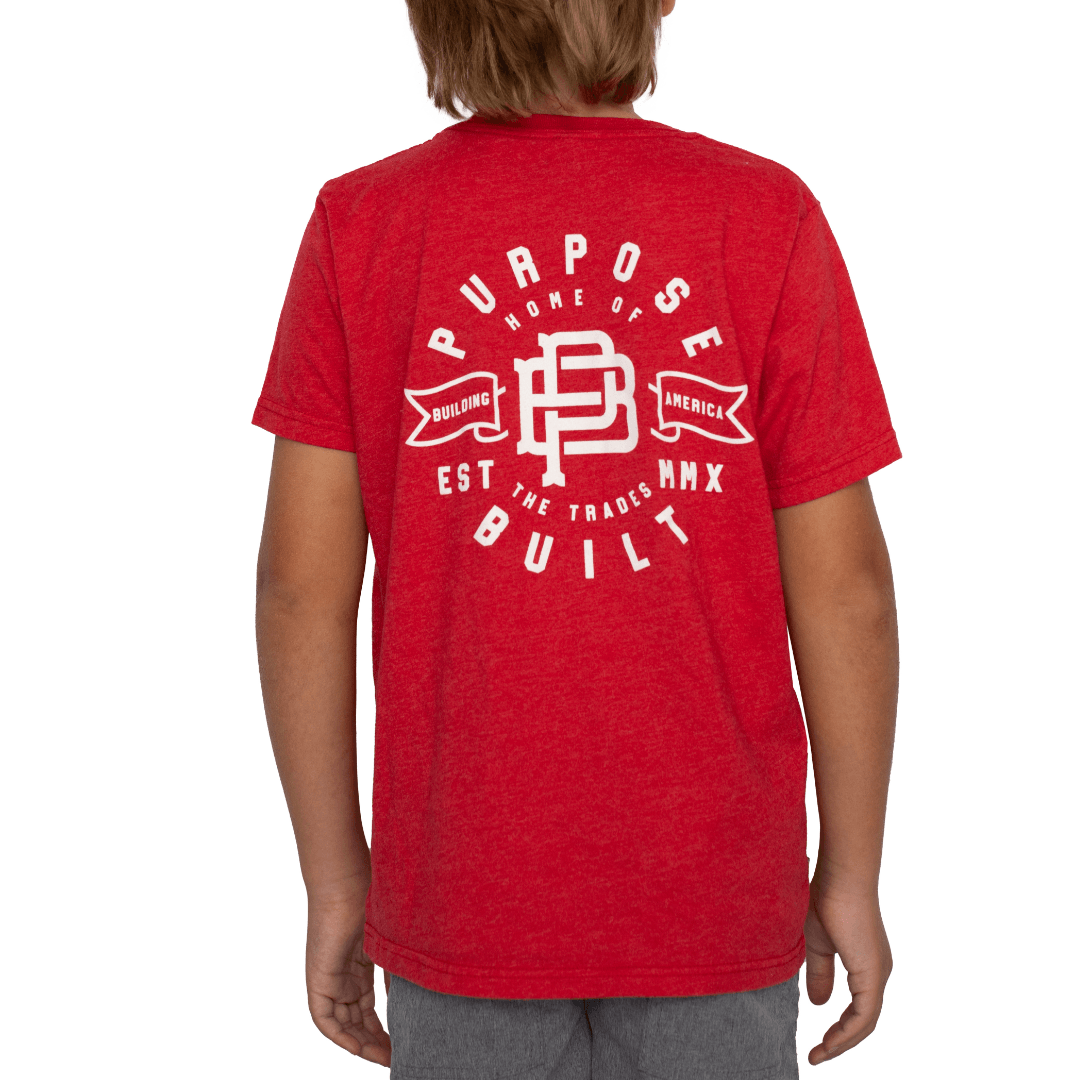 Youth Anthem Tee - Red - Purpose-Built / Home of the Trades