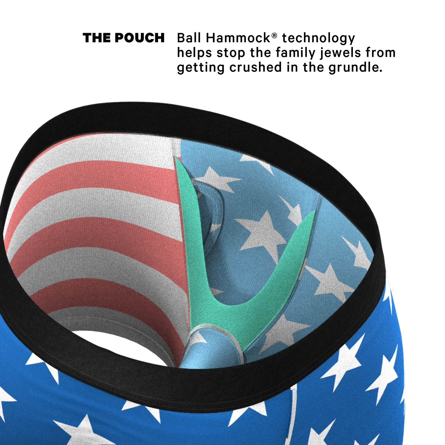 The Mascot - American Flag Ball Hammock® Pouch Underwear With Fly