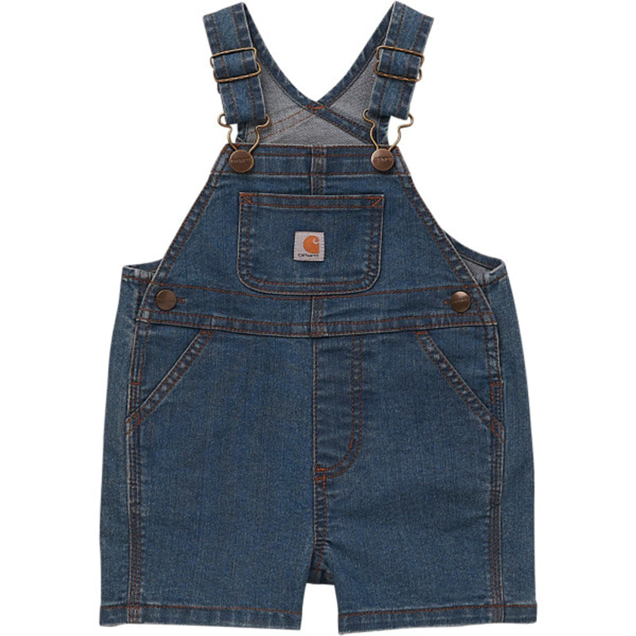 Kids Rugged Flex Denim Shortall - Denim Medium Wash