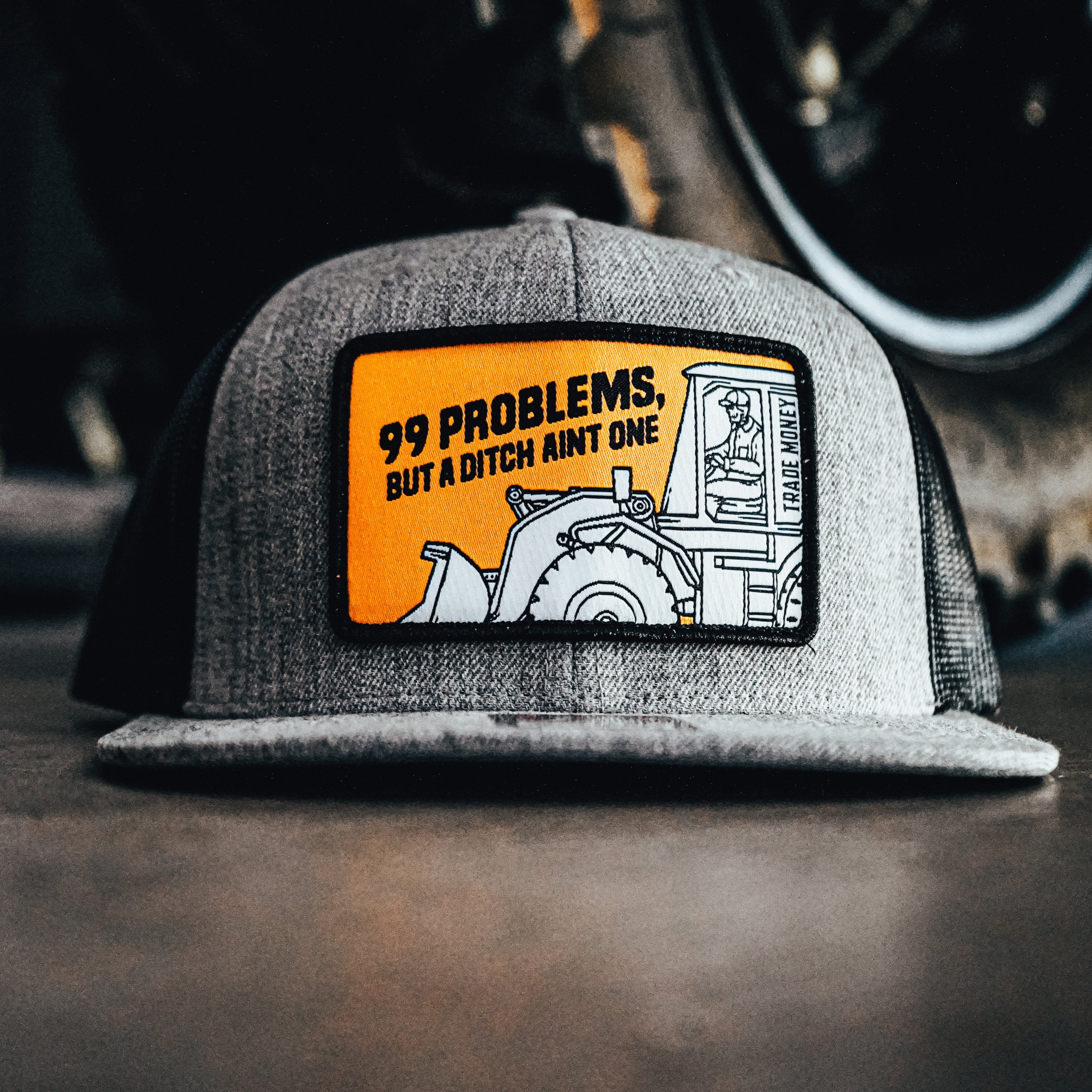 99 Problems Meshback, Heather Grey & Black -  -