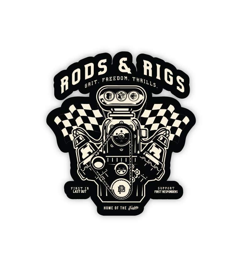 Rods and Rigs Car Show Sticker 2.8in