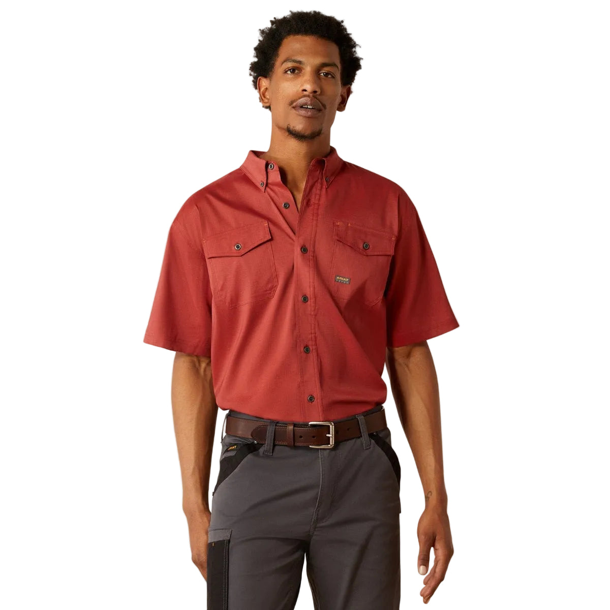 Made Tough™ VenTEK™ Durastretch™ Work Shirt, Short Sleeve, Firebrick Red