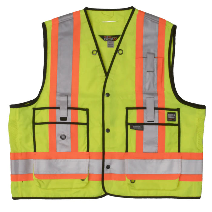 Surveyor Safety Vest X Back ANSI Class 2 - Lime