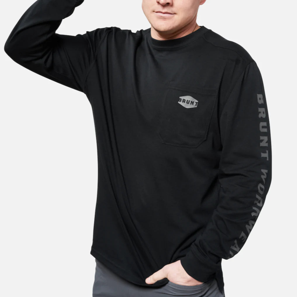 BRUNT LS Pocket Tee- Black