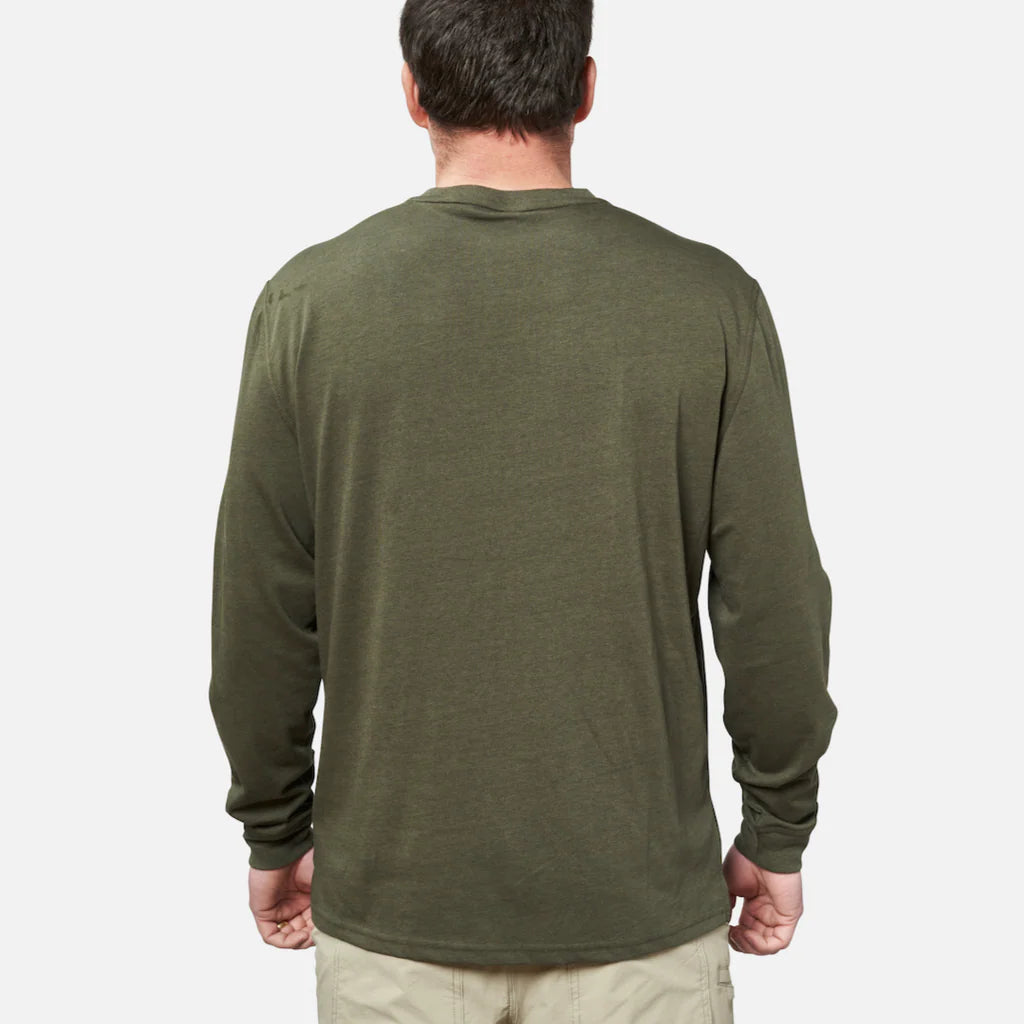 BRUNT Long Sleeve Pocket T-Shirt - Army Green Heather