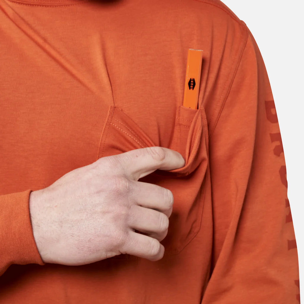BRUNT LS Pocket Tee- BRUNT Orange