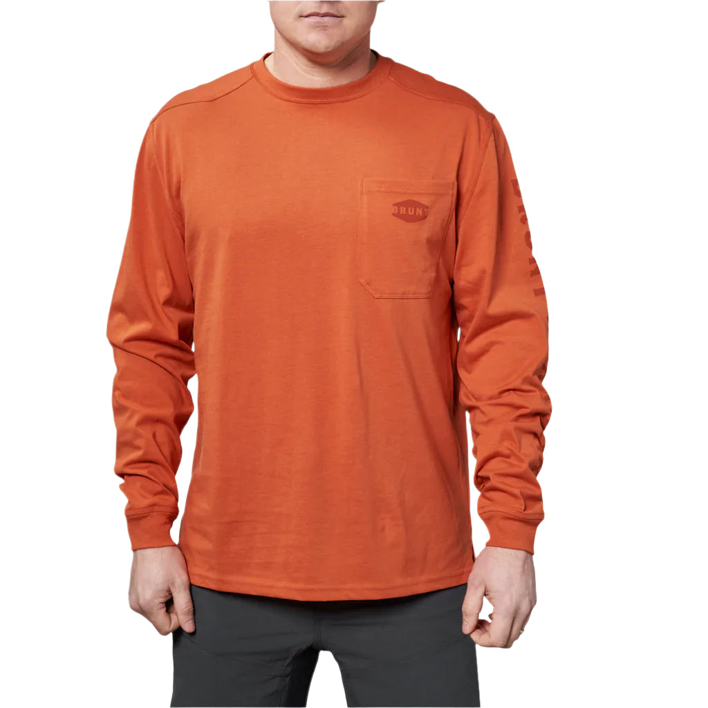 BRUNT LS Pocket Tee- BRUNT Orange