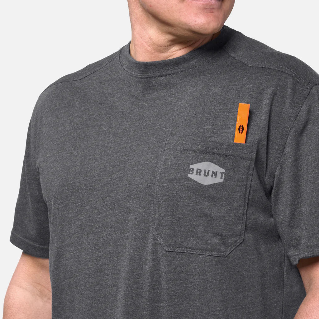 The BRUNT SS Pocket Tee- Dark Grey Heather