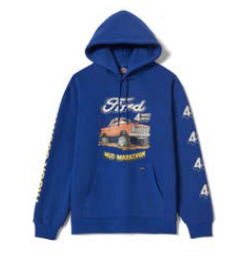 Ford Mud Marathon Relaxed Fleece Hoodie - Ford Blue