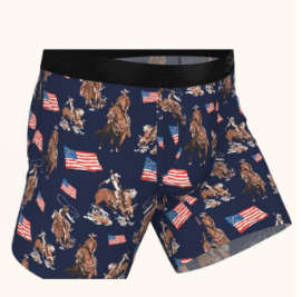 The Bootstraps & Chaps - Americana Cowboy Ball Hammock® Pouch Underwear with Fly
