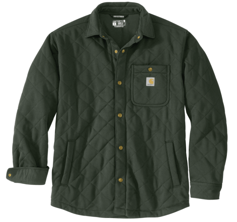 Rain Defender® Loose Fit Heavyweight Quilted Snap Front Shirt Jac