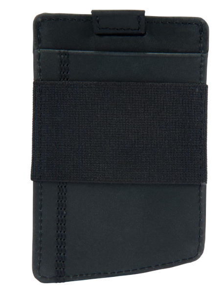 Saddle Leather Front Pocket Wallet- Black