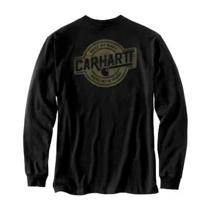 Irvine Relaxed Camo Badge LS T-Shirt- Black