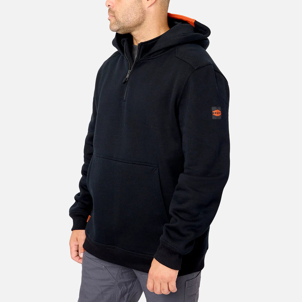 Shevlin Hooded Quarter Zip- Black