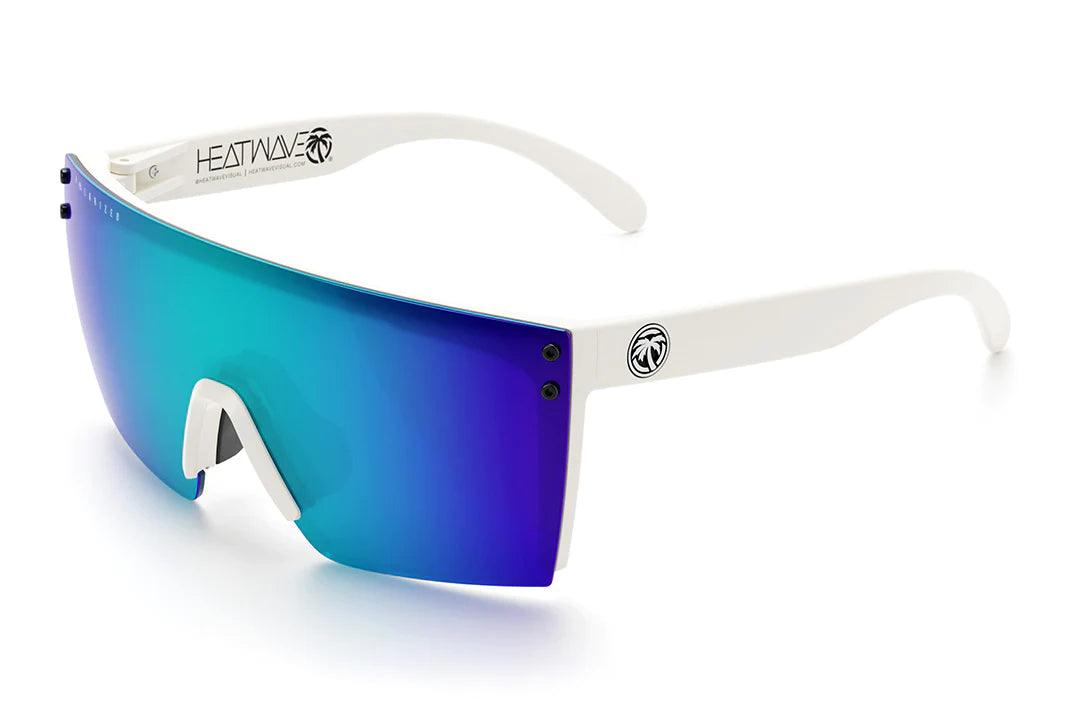 Lazer Face Sunglasses: White Frame Z87 Polarized Galaxy Blue - Purpose-Built / Home of the Trades