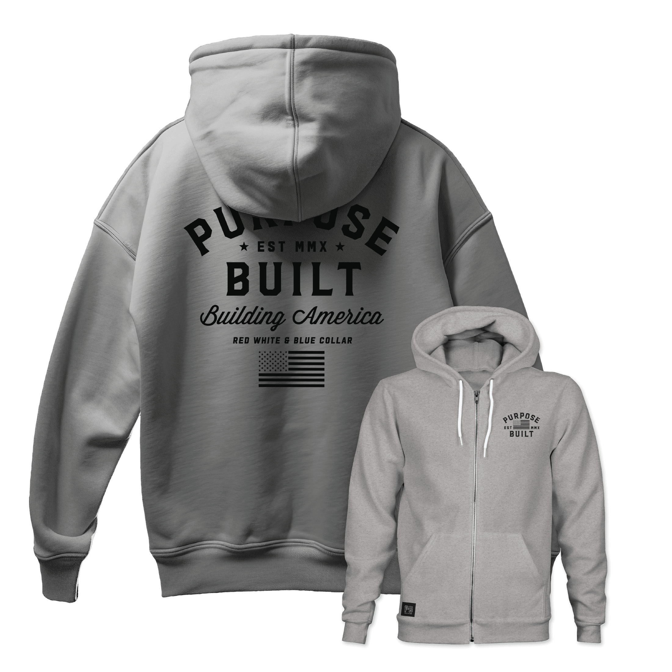 Gameday Zip-Up Freedom Hoodie - Raider Grey - Purpose-Built / Home of the Trades