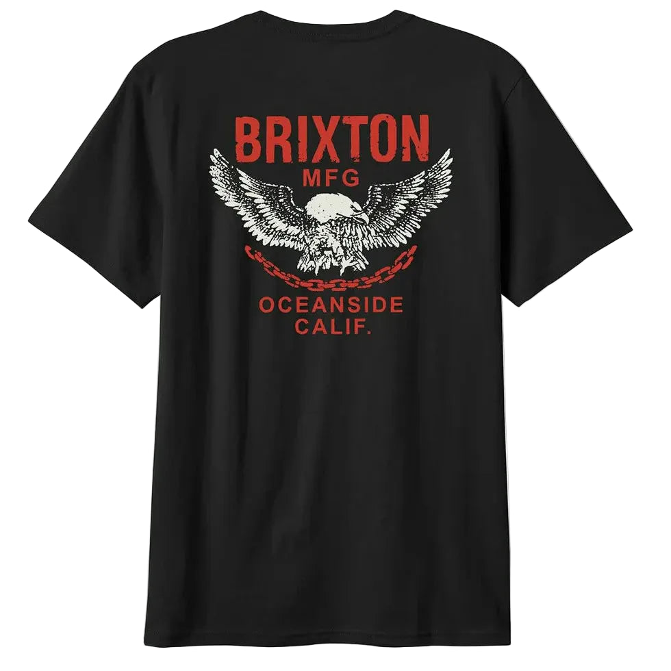 Brixton Waller short-sleeve standard fit t-shirt in black worn wash