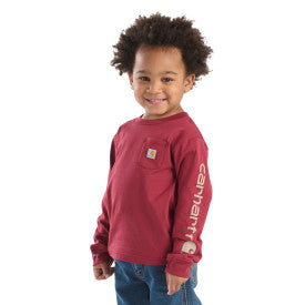 Youth Boys Long-Sleeve Pocket T-shirt - Tibetan Red