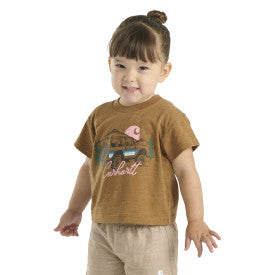 Youth Girls Short Sleeve Vehicle T-Shirt - Carhartt Brown