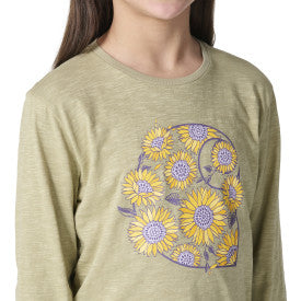 Youth Girls Long-Sleeve Sunflower T-Shirt - Elm
