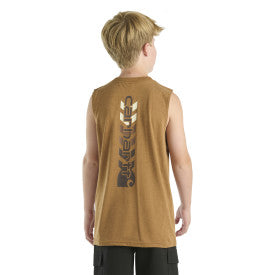 Youth Boys Sleeveless Graphic Logo T-Shirt - Carhartt Brown Heather