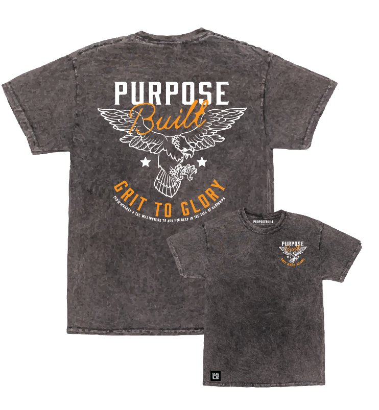Grit To Glory Tee, Mineral Grey
