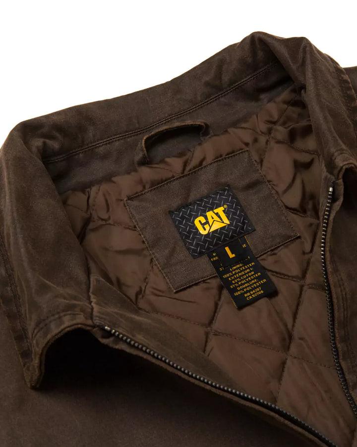 Men's Weathered Cotton Jacket - Coffee