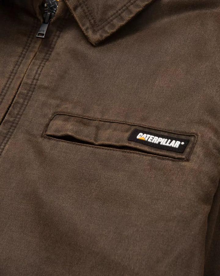 Men's Weathered Cotton Jacket - Coffee