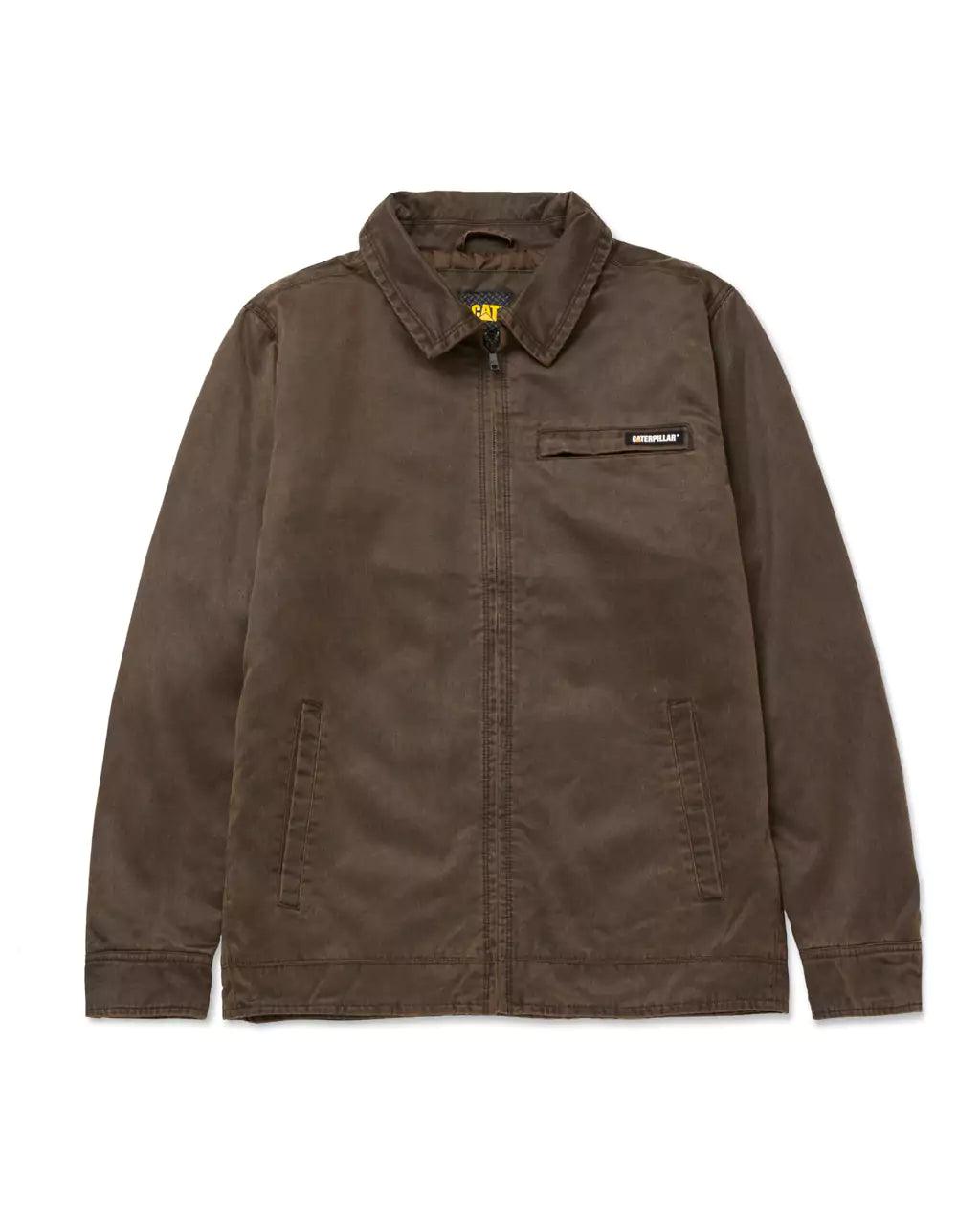 Men's Weathered Cotton Jacket - Coffee