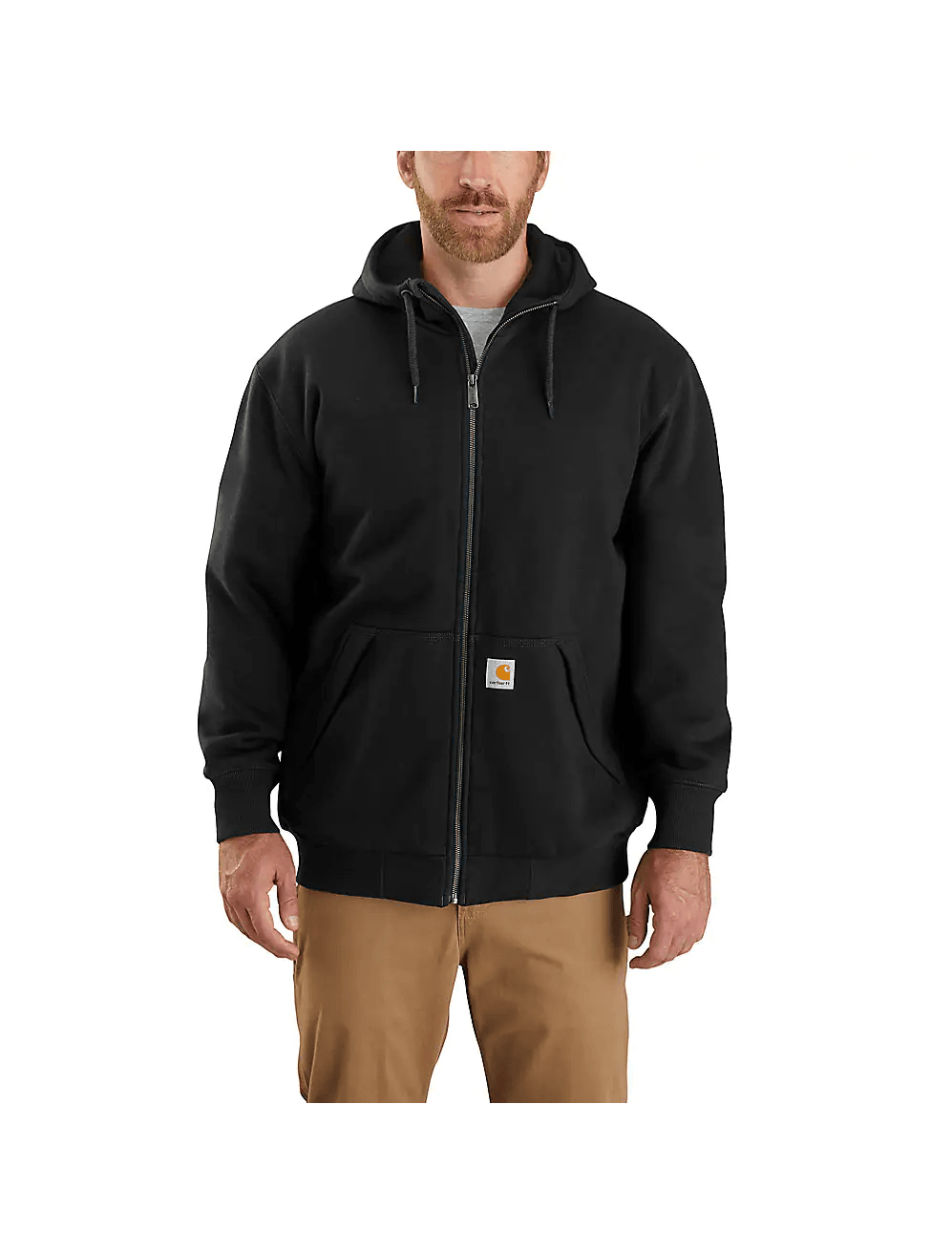 Rain defender® loose fit midweight thermal-lined full-zip sweatshirt - Black - Purpose-Built / Home of the Trades