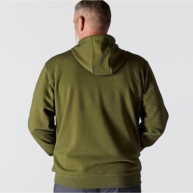 K288 Loose Fit Midweight Logo Sleeve Graphic Hoodie - Dark Bronzed Green Heather