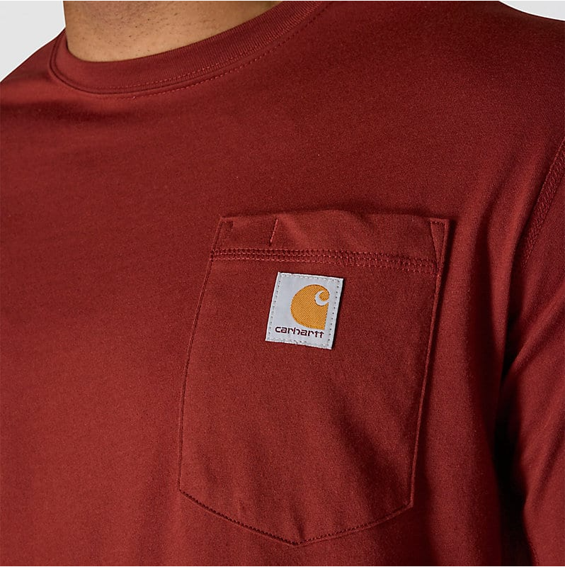 Carhartt force® relaxed fit midweight long-sleeve pocket t-shirt - Dark Spice Red Heather