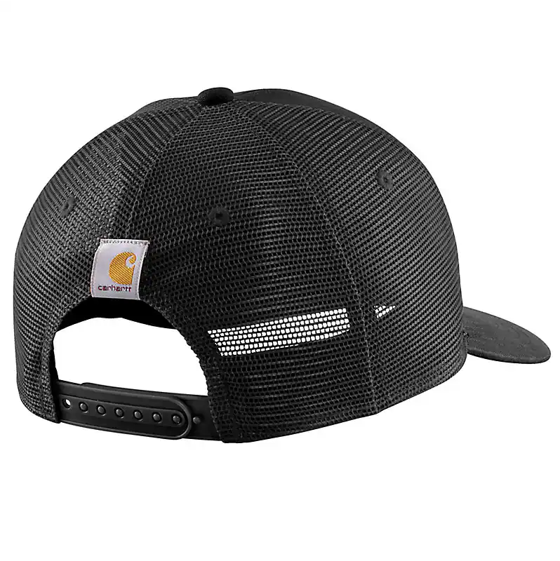 Rugged Flex Twill Mesh-back Camo Patch Cap- Black