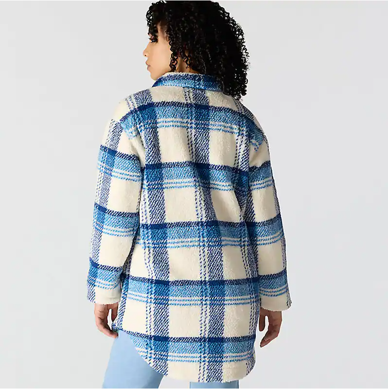 Women's LooseFit Fleece Shirt Jacket- Horizon Blue