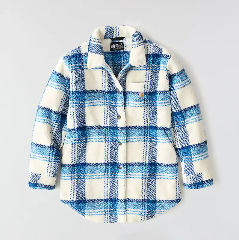 Women's LooseFit Fleece Shirt Jacket- Horizon Blue