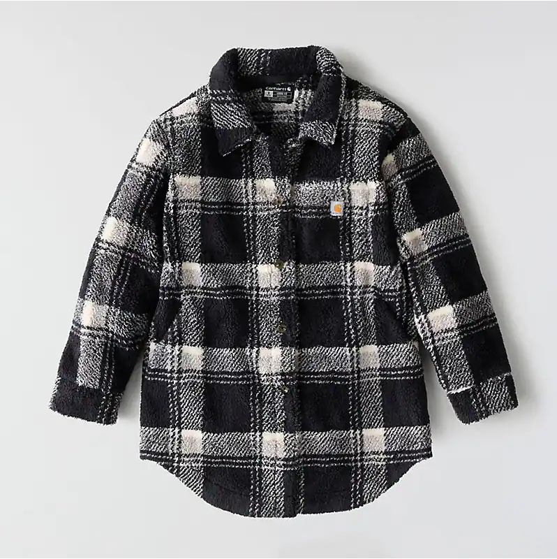 Women's LooseFit Fleece Shirt Jacket- Black