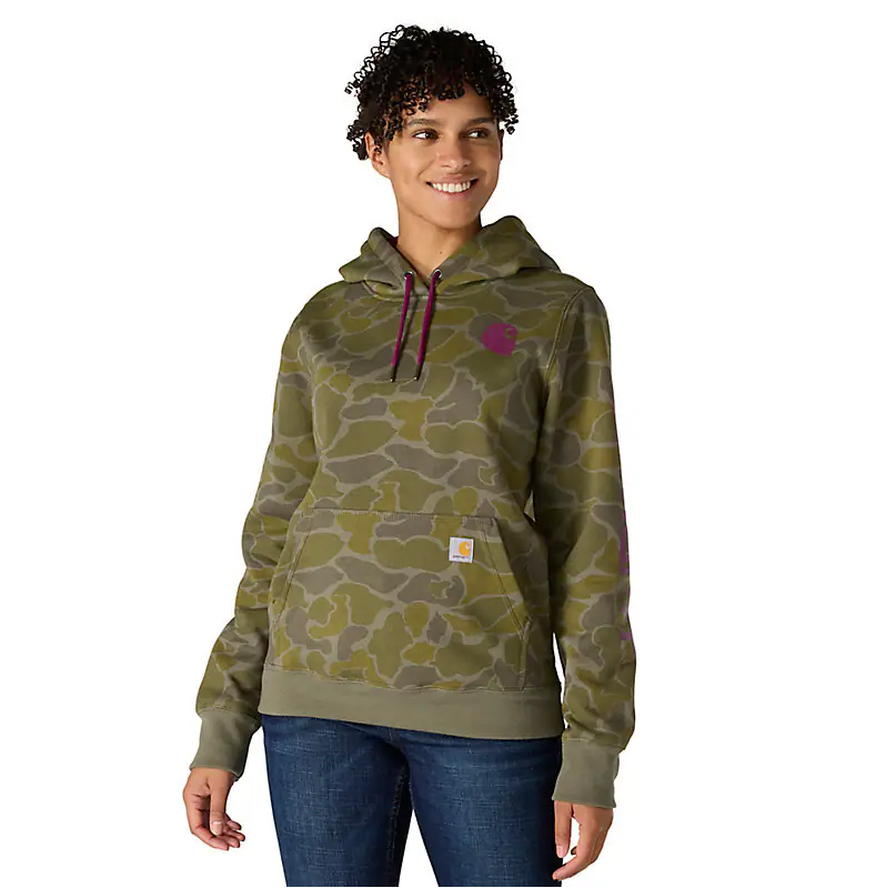 Women's RlxdFit MW Sleeve GraphicPrint Swtshrt- Dusty Olive Vintage Camo