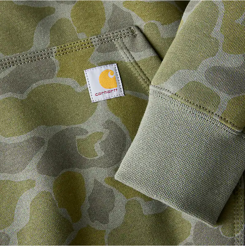 Women's RlxdFit MW Sleeve GraphicPrint Swtshrt- Dusty Olive Vintage Camo