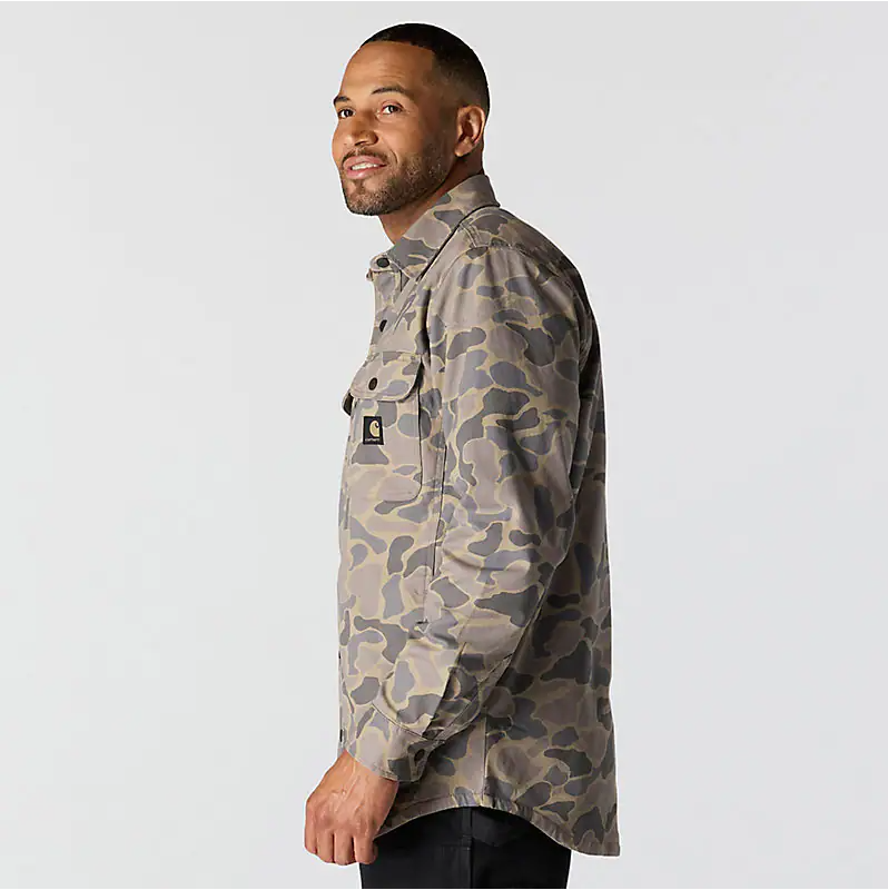 Rugged Flex® Canvas Fleece-Lined Shirt Jac, Vintage Camo